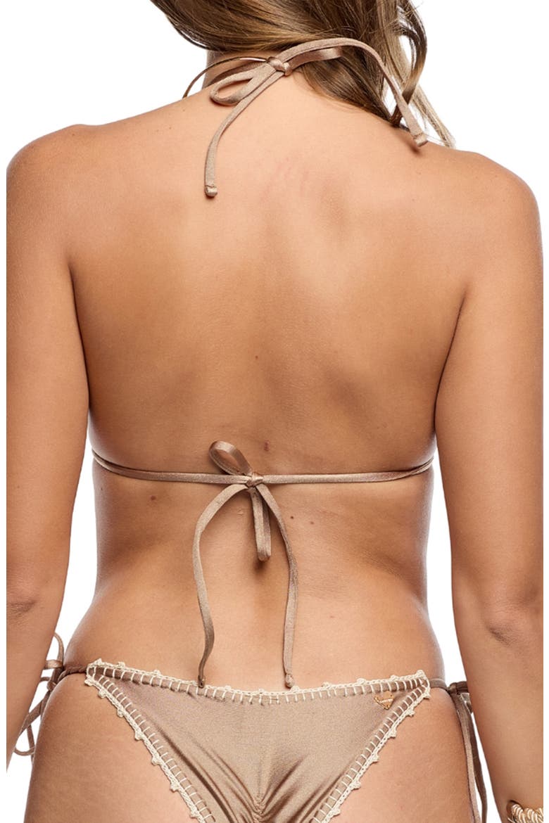 Miss Flowers Crochet Bikini Top, Alternate, color, LIGHT BROWN