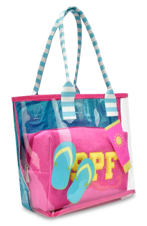 Iscream Kids' Pool Party Clear Tote & Zip Pouch Set In Multi