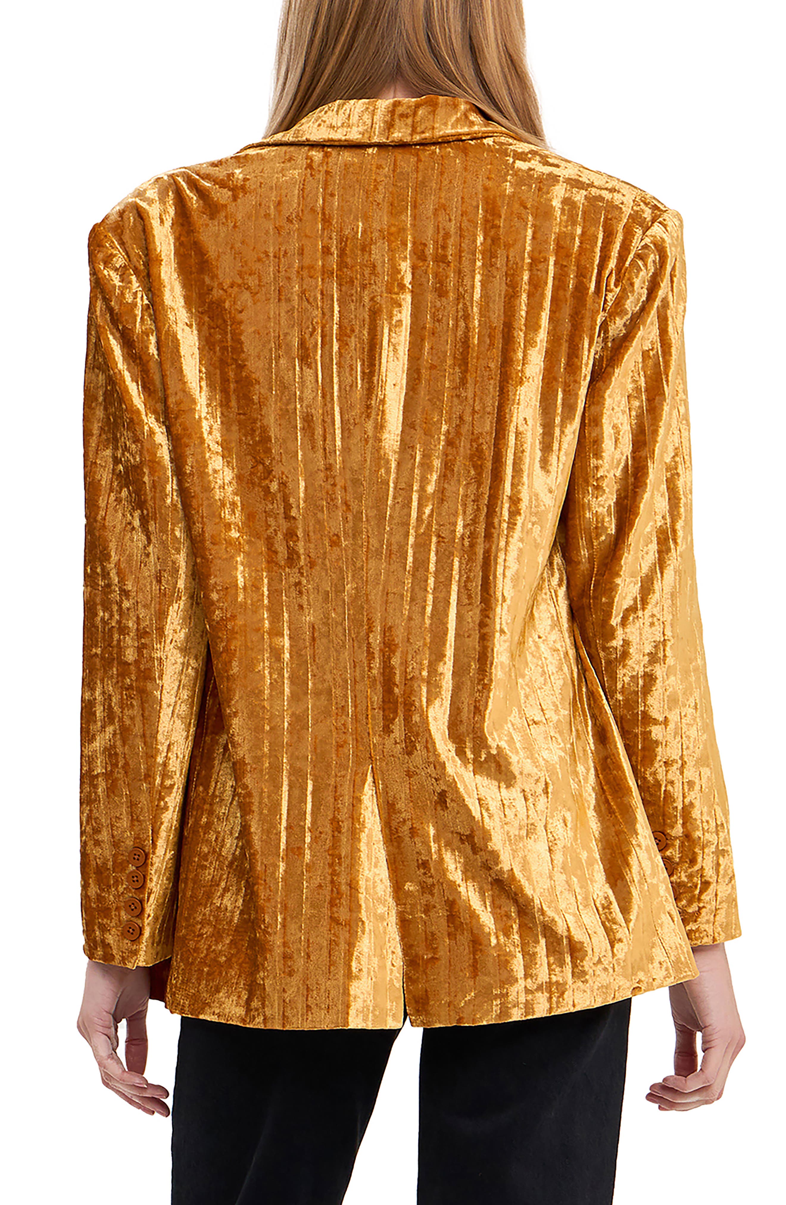 Pleated Crushed Velvet Blazer - image 4