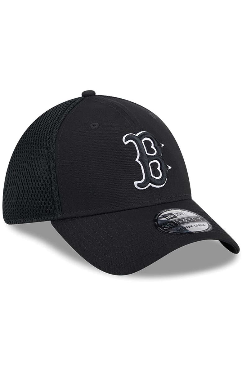 New Era Men's New Era Boston Red Sox Evergreen Black & White Neo 39THIRTY Flex Hat, Alternate, color, Black