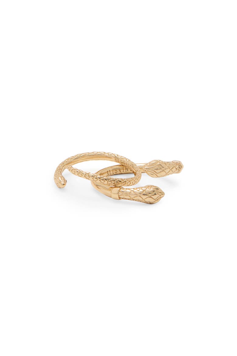 Set of 2 Serpent Rings, Alternate, color, WARM GOLD