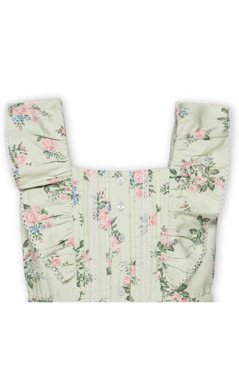 Hope & Henry Kids' Organic Flutter Sleeve Sateen Jumpsuit, Alternate, color, Chateau Floral