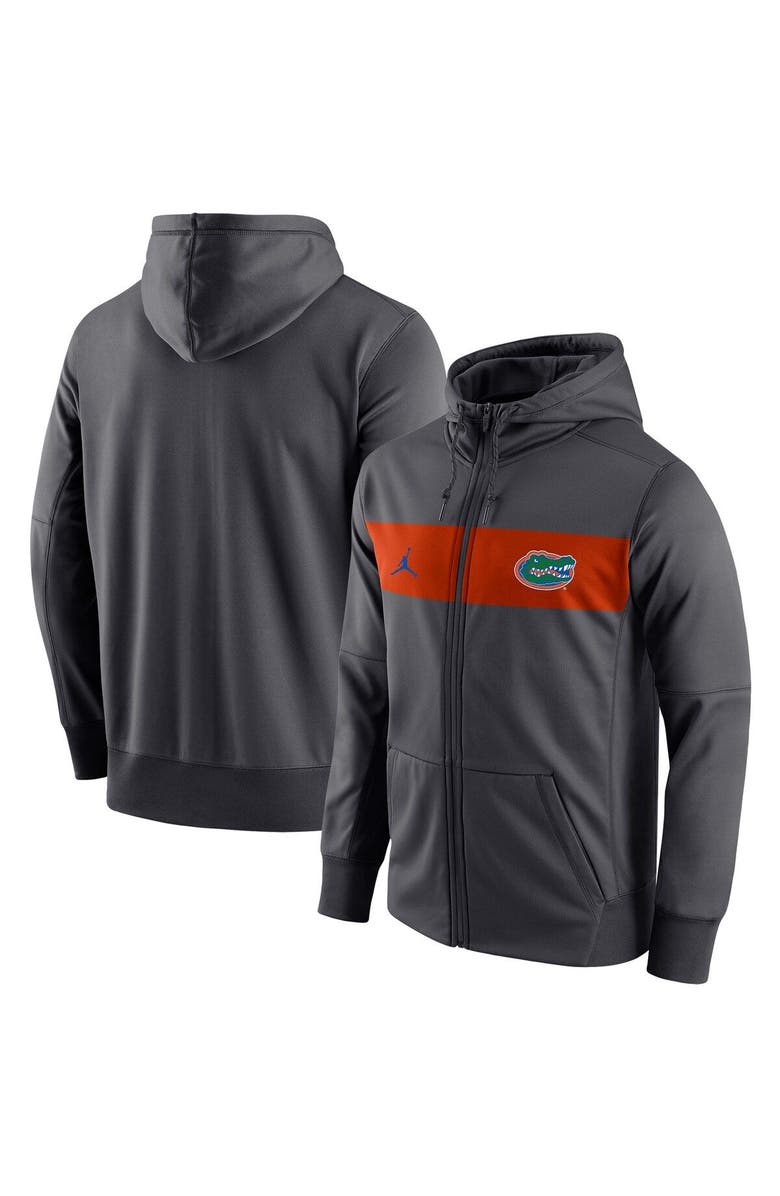 Jordan Brand Men's Jordan Brand Anthracite Florida Gators Logo Performance Full-Zip Hoodie, Main, color, 