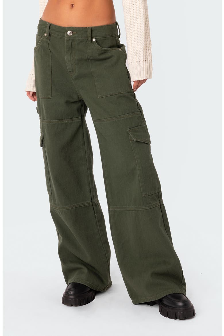 Ember Denim Cargo Pants, Alternate, color, OLIVE