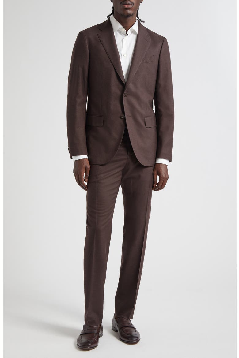 B-Line Virgin Wool Suit, Main, color, BROWN