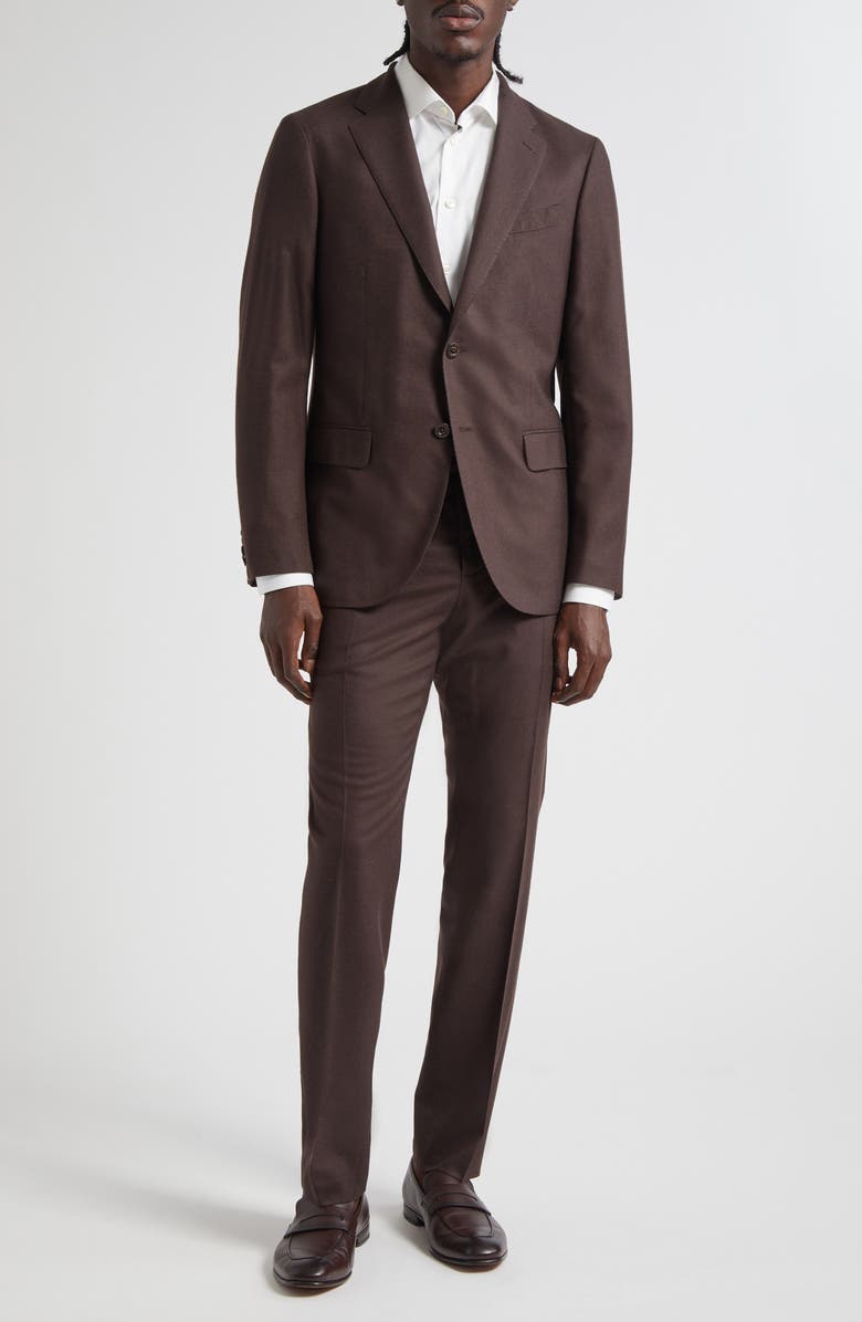 Boglioli B-Line Virgin Wool Suit, Main, color, Brown