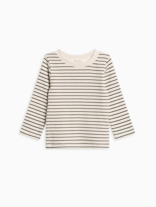 Kendi Rory Ribbed Long Sleeve Top In Neutral