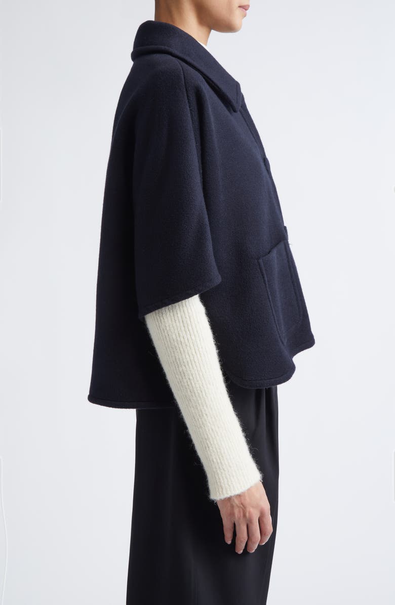Max Mara Agile Alpaca, Wool & Silk Double Face Cape, Alternate, color, Ultramarine