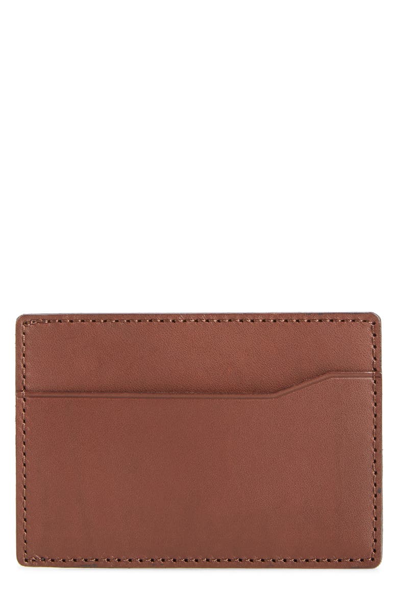 Leather Card Case, Main, color, DARK BROWN