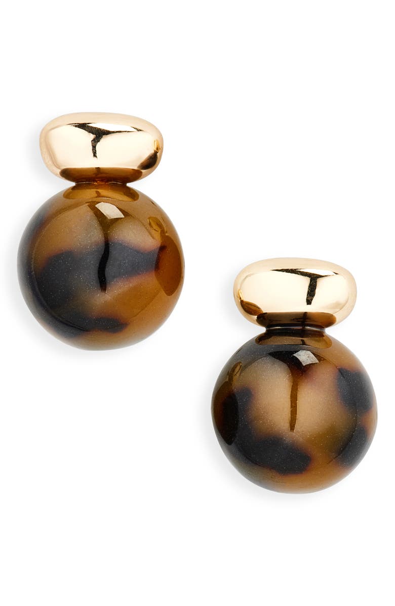 Shashi Alice Tortoiseshell Stud Earrings, Main, color, Tortoise