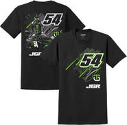JOE GIBBS RACING TEAM COLLECTION Men's Joe Gibbs Racing Team Collection Black Ty Gibbs Monster Energy Car T-Shirt