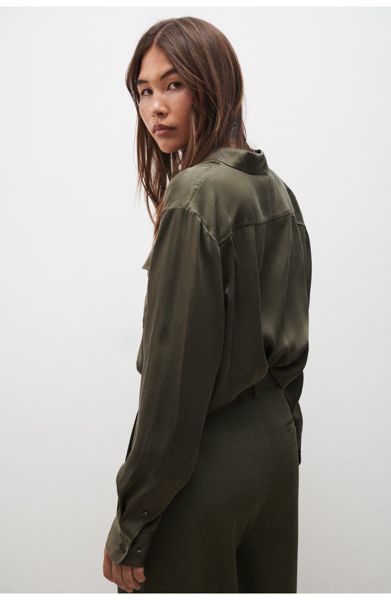 SILK LAUNDRY BOYFRIEND SHIRT PINE, Alternate, color,