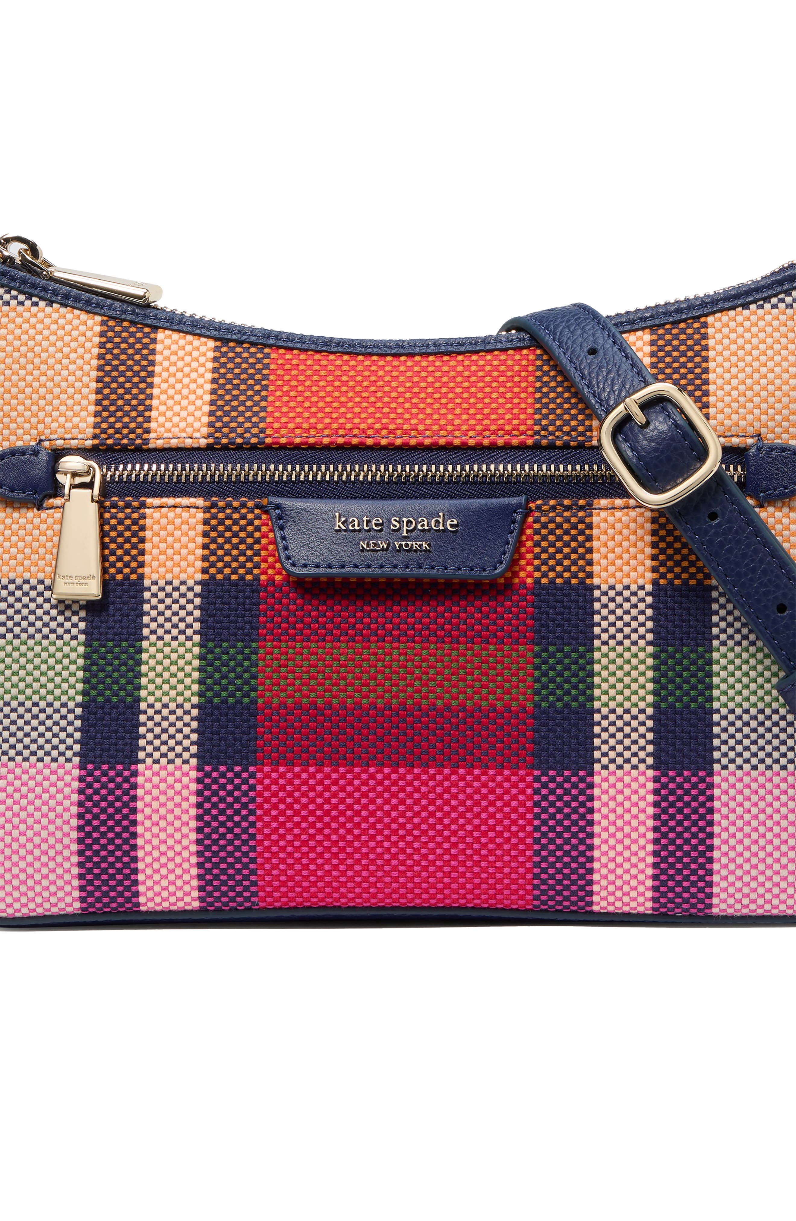 Kate Spade New York hudson grand plaid shoulder bag, Alternate, color, 
