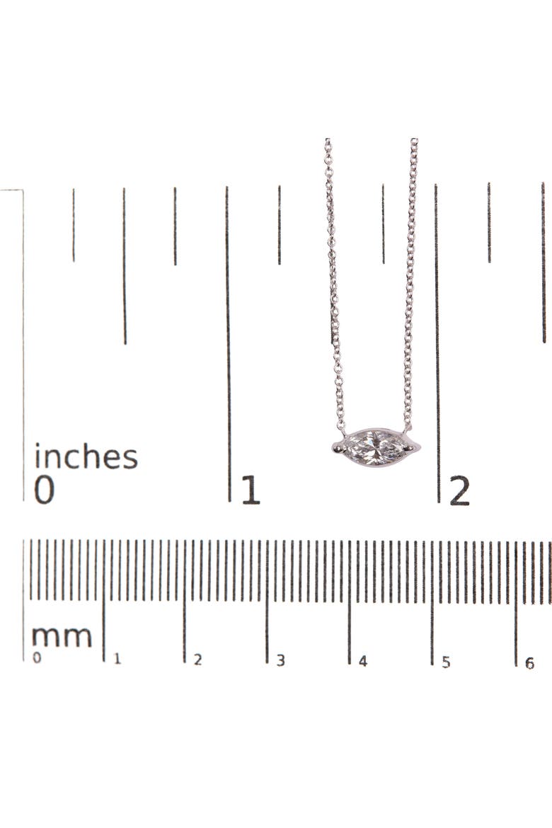 14K White Gold 1/2 Cttw Marquise Lab-Grown Diamond Solitaire Pendant Necklace, Alternate, color, White