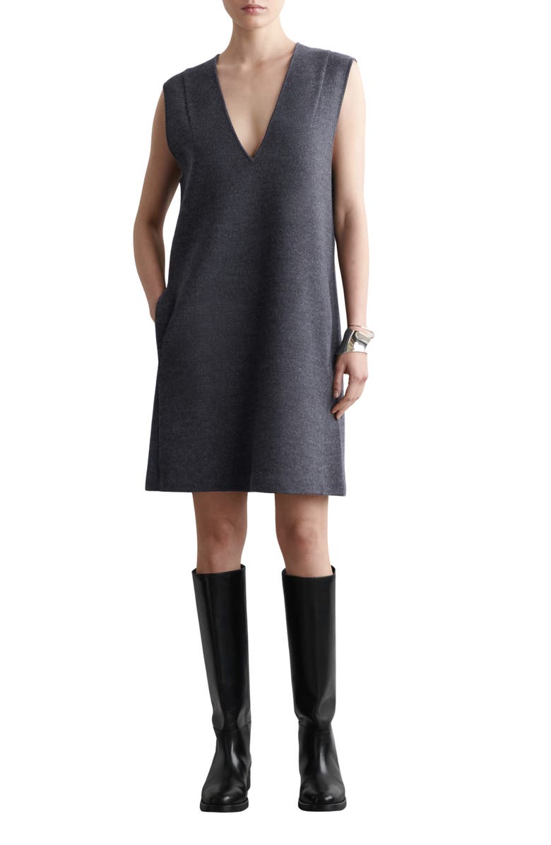 COS Boiled Wool Blend Dress, Main, color, 