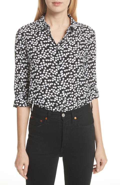 Essential Heart Print Silk Shirt