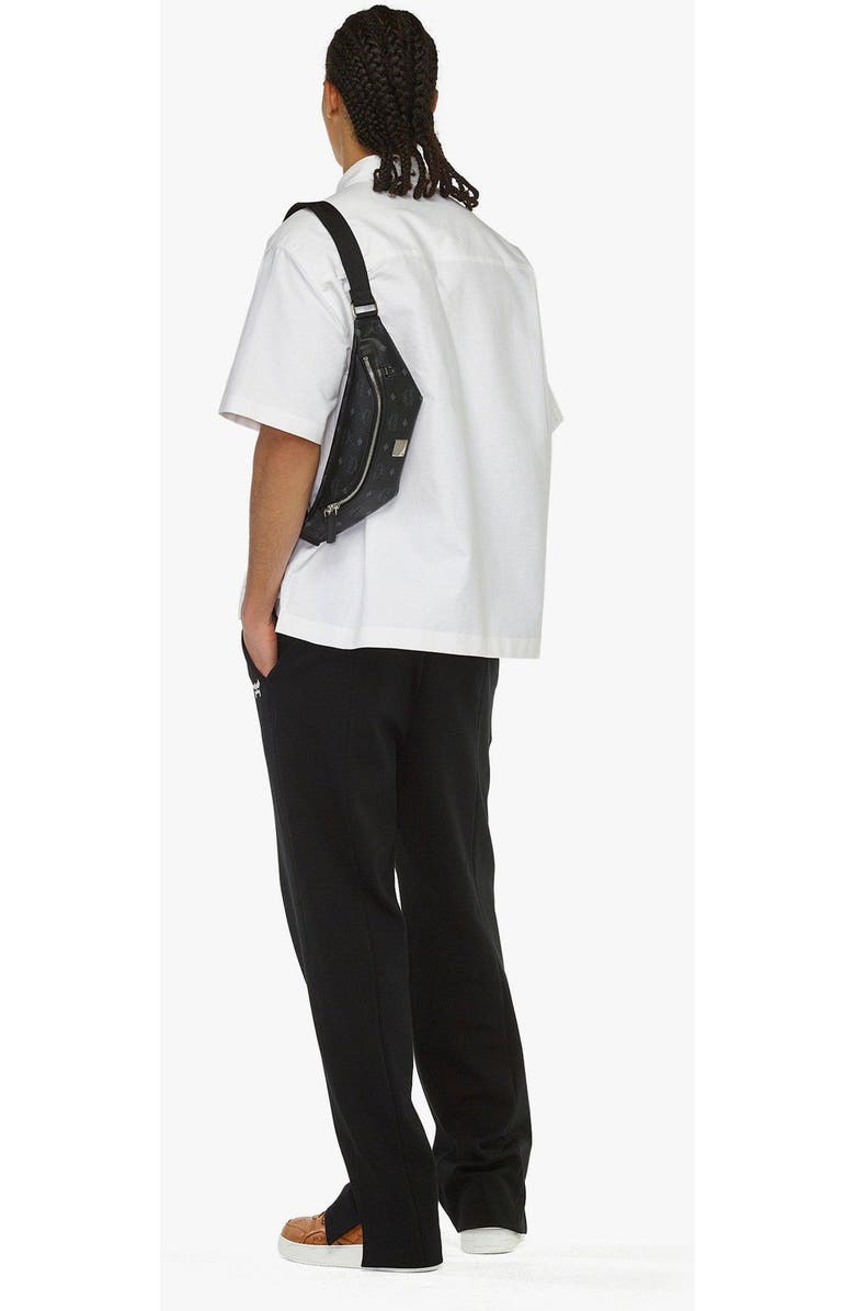 MCM Small Fursten Belt Bag in Visetos, Alternate, color, Black