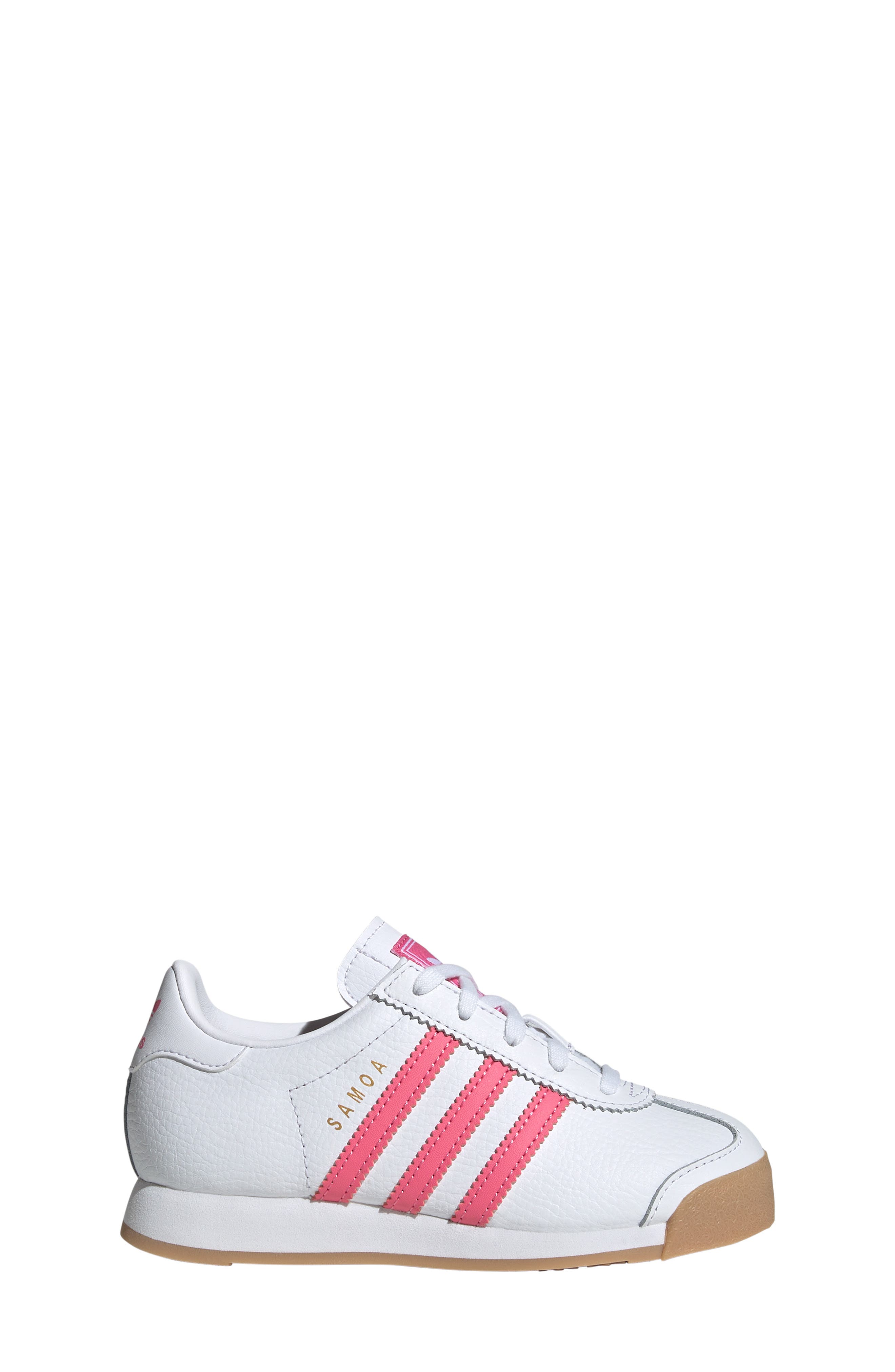 adidas Kids' Samoa Sneaker, Alternate, color, Footwear White/ Pink