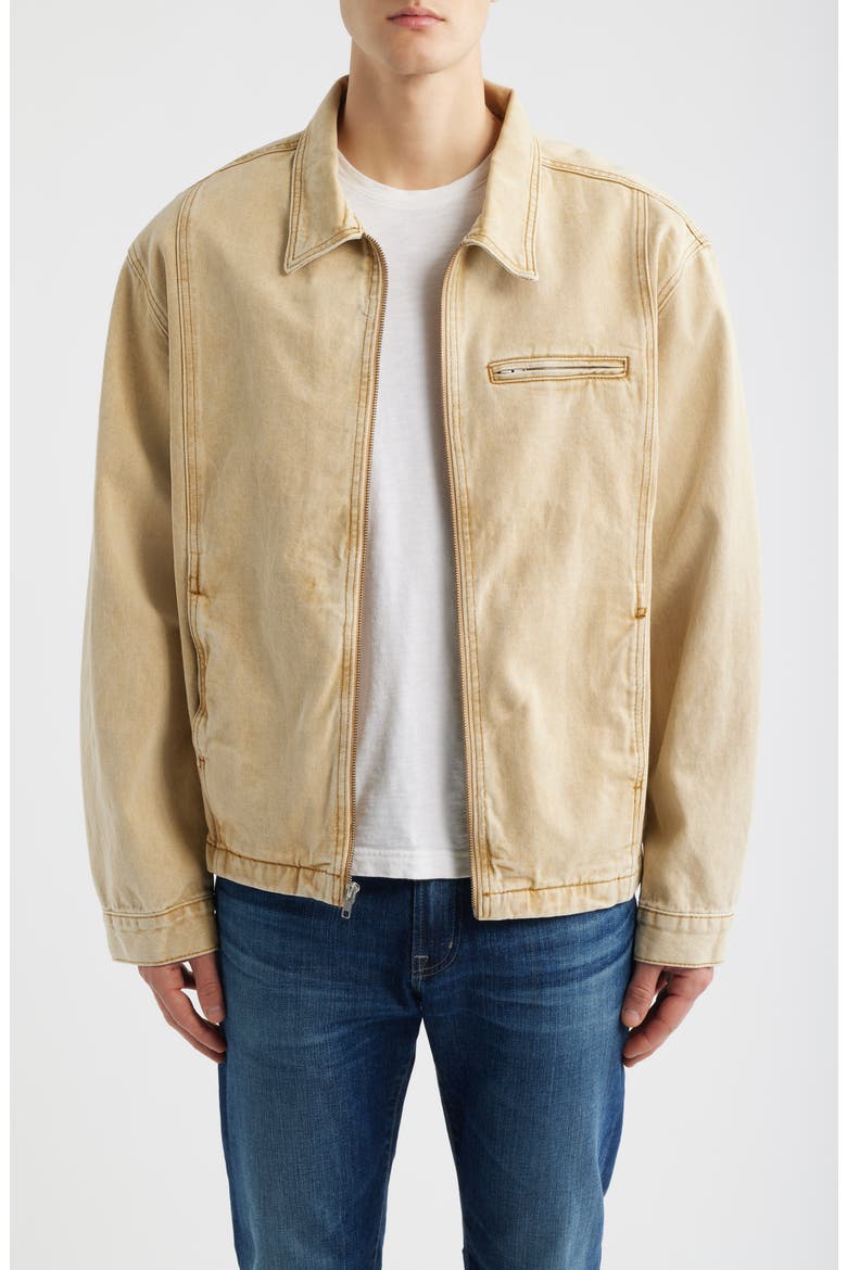 Boulevard Zip Denim Jacket, Main, color, WHEAT