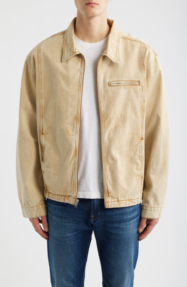 925 Originals Boulevard Zip Denim Jacket, Main, color, Wheat