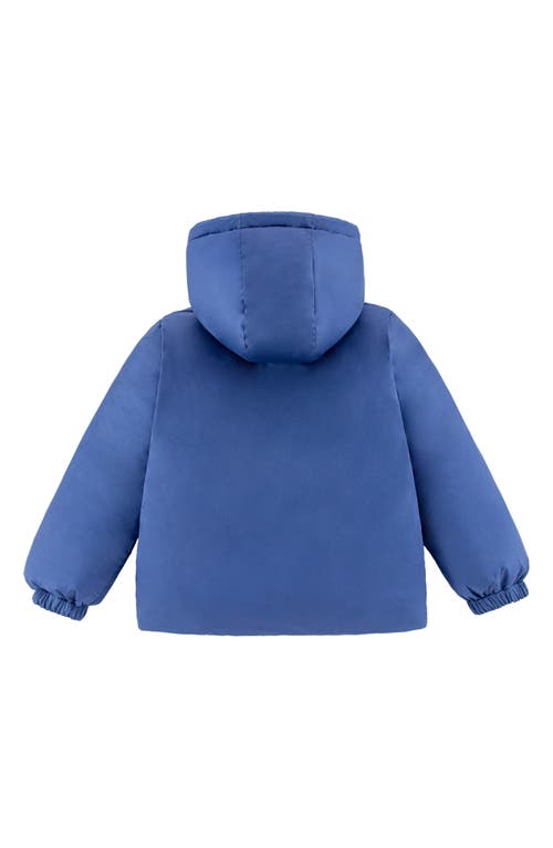 Calonie Kids' Alex Reversible Down Hooded Puffer Jacket In Blue
