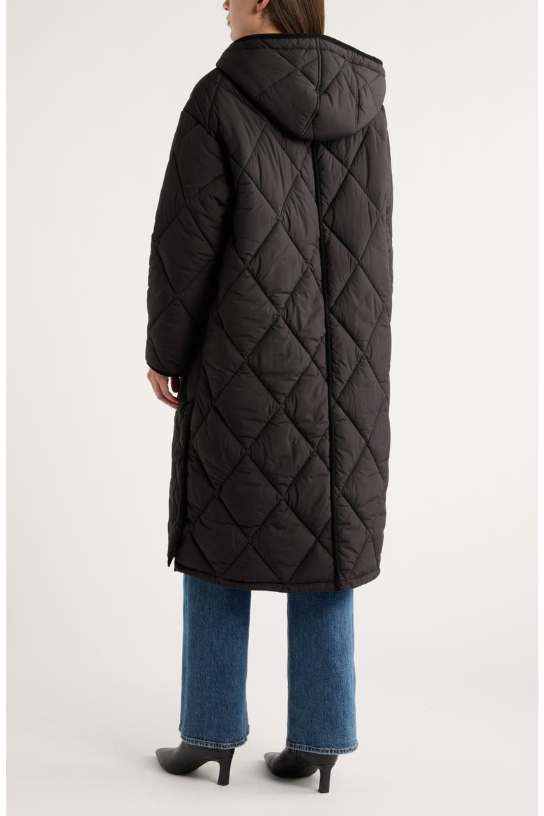Sleeping Bag Quilted Coat, Alternate, color, BLACK