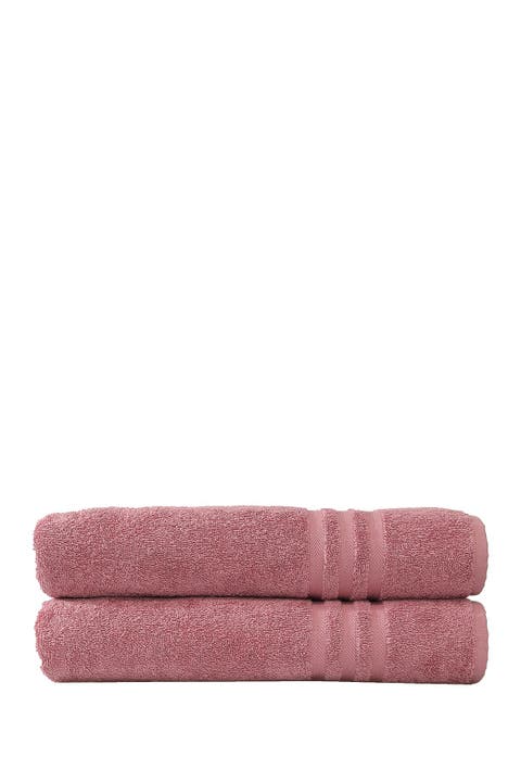 Denzi Bath Towels - Set of 2 - Tea Rose