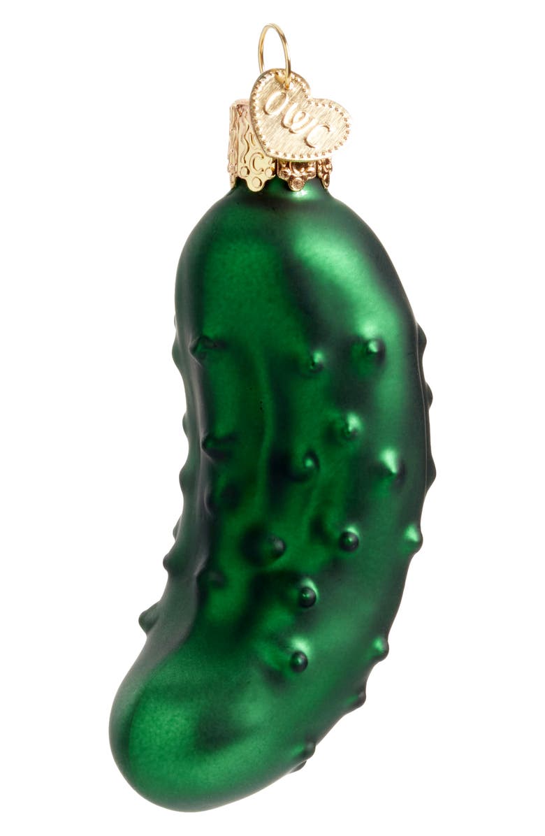 Old World Christmas Pickle Glass Ornament, Main, color, Green