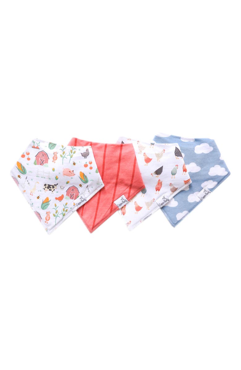 Copper Pearl Assorted 4-Pack Bandana Bibs, Main, color, White Multi