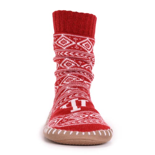 Muk Luks Gameday Slipper Socks In Red