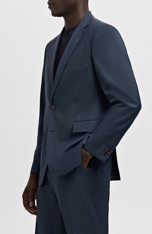 Mango London Regular Fit Navy Blazer In Blue