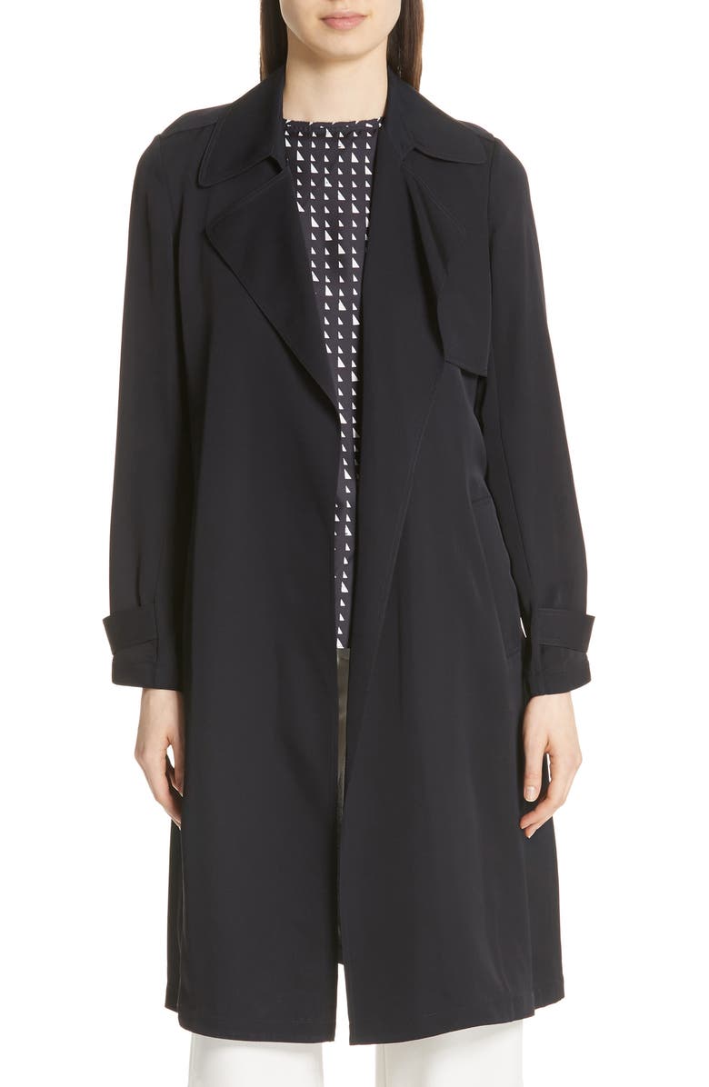 Theory Oaklane Modern Silk Trench Coat, Main, color, 