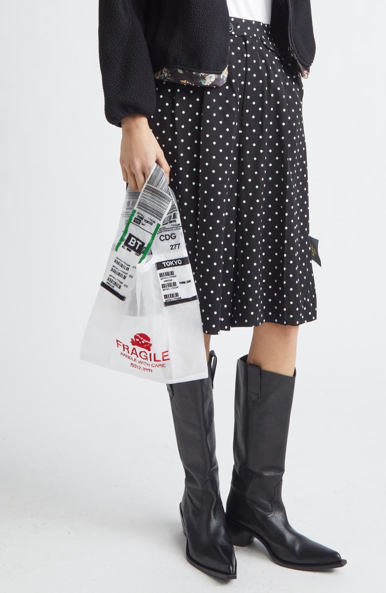 Undercover Fragile Embroidered Tote, Alternate, color, Off White