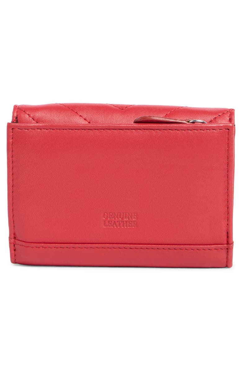 MUNDI SMALL LEATHER GOODS Quilted Trifold Leather Wallet, Alternate, color, Bright Red