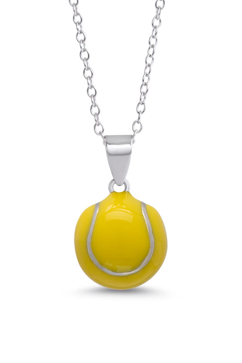 3D Tennis Ball Necklace, Main, color, SILVER