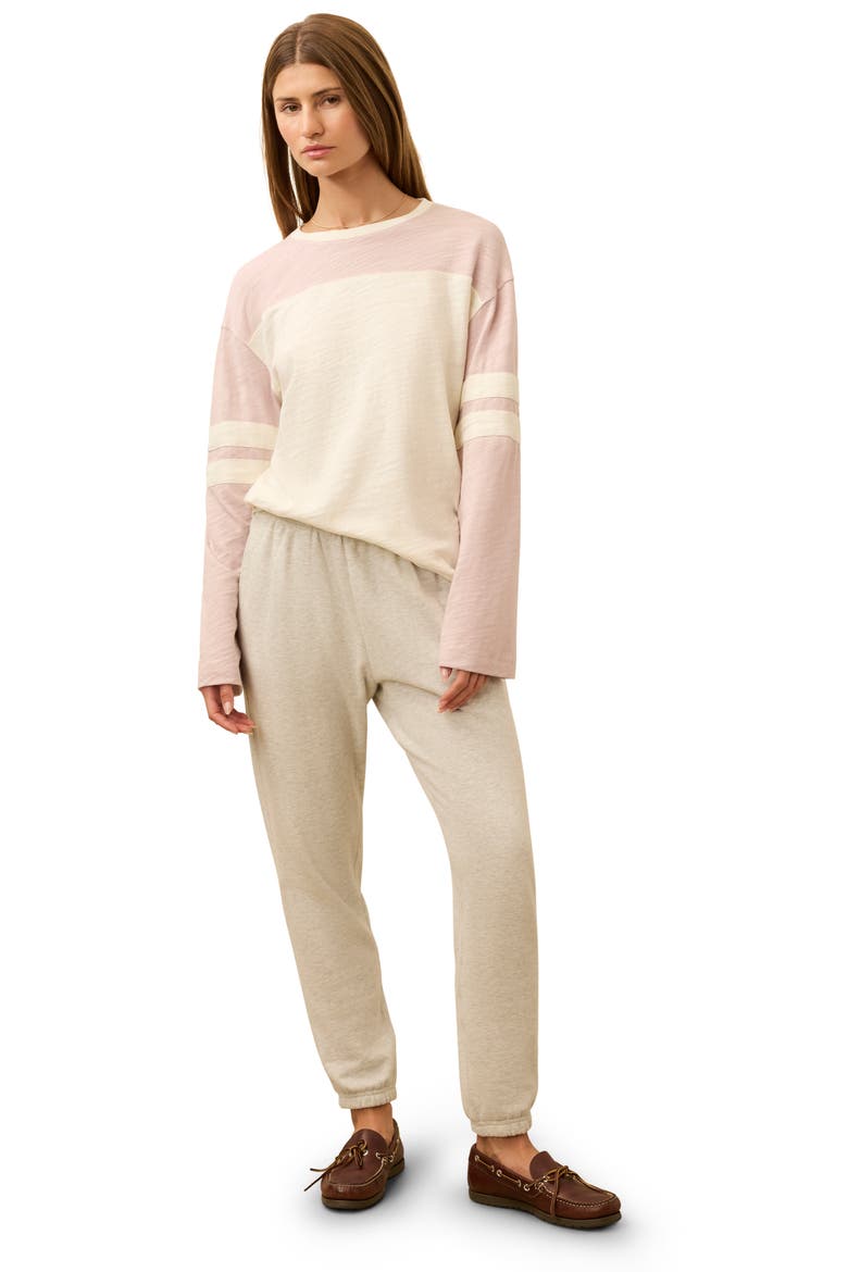 Sunwashed Varsity Long Sleeve Organic Cotton Slub T-Shirt, Alternate, color, VIOLET ICE VARSITY