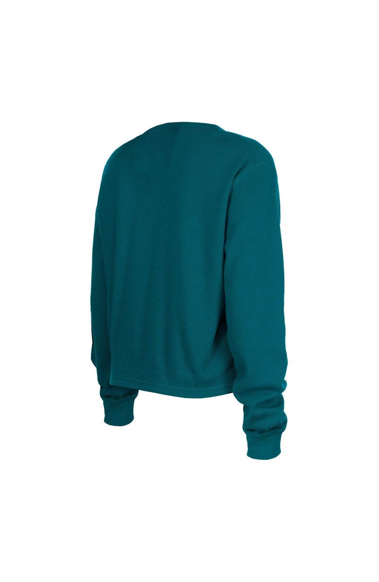 New Era Women's New Era Midnight Green Philadelphia Eagles Thermal Crop Long Sleeve T-Shirt, Alternate, color, Green