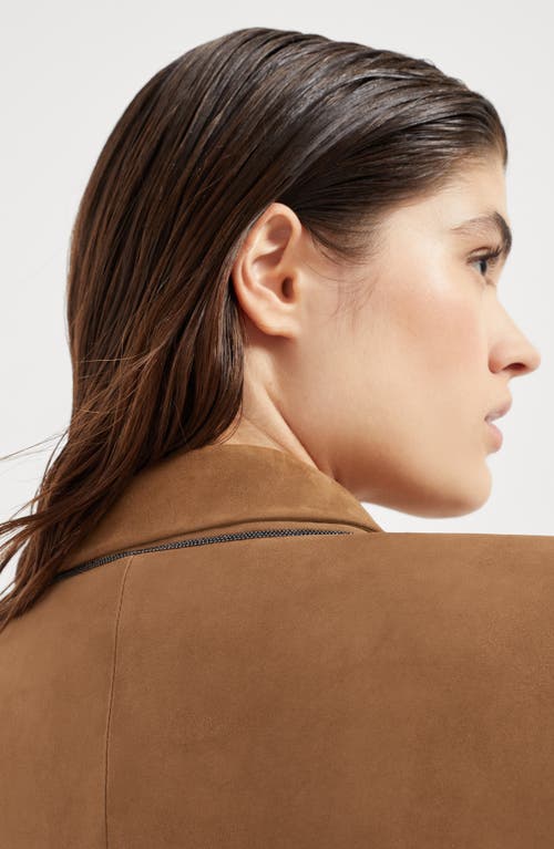 Brunello Cucinelli Woman Blazer Brown Size 10 Soft Leather In Brown