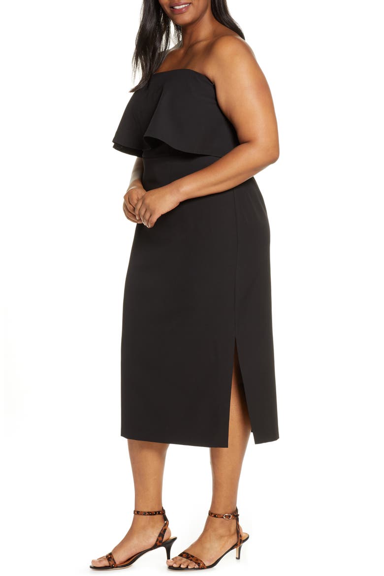 Strapless Party Dress, Alternate, color, BLACK