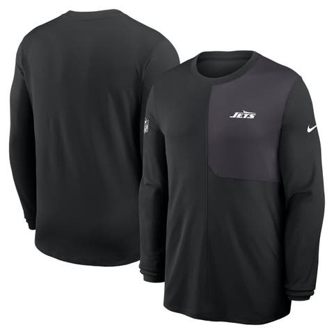 Men's Nike Black New York Jets Sideline Coach UV Performance Long Sleeve T-Shirt