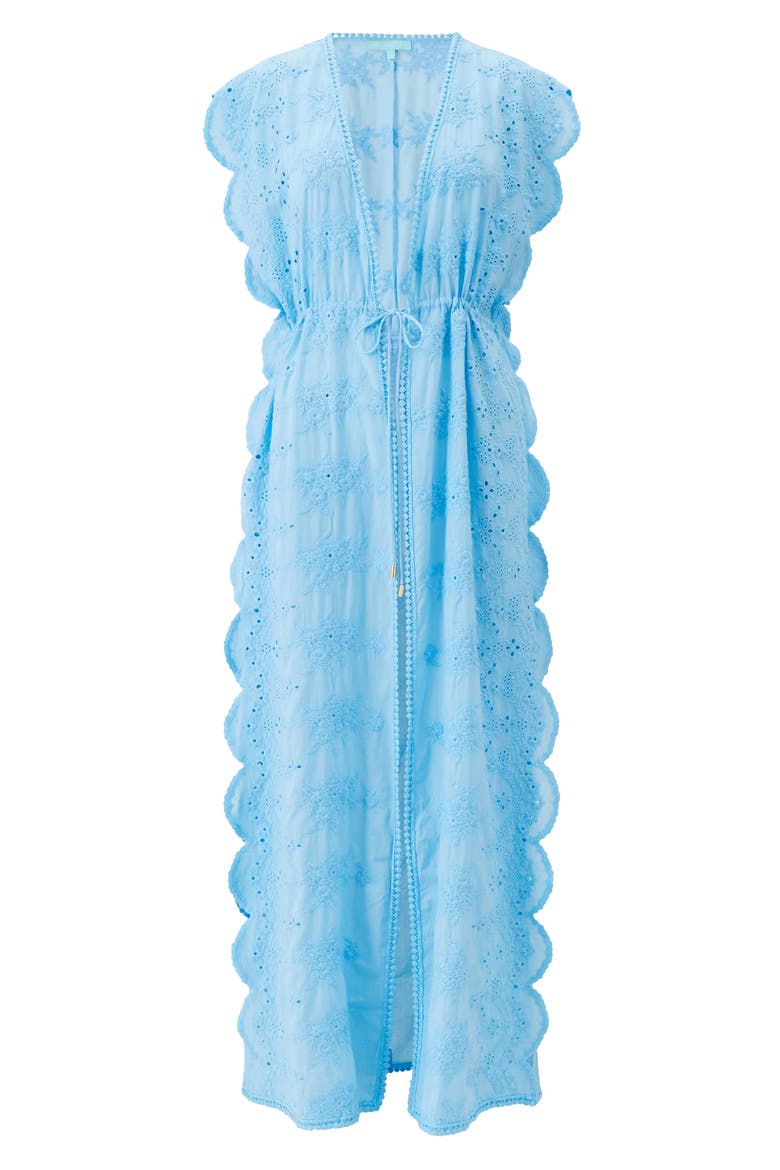 Talitha Embroidered Eyelet Cotton Cover-Up Dress, Alternate, color, OASIS