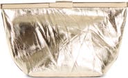 Jimmy Choo Ganache Crinkled Metallic Leather Clutch