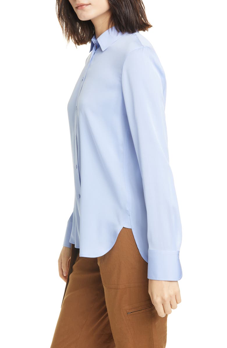 Vince Slim Fit Stretch Silk Shirt, Alternate, color,