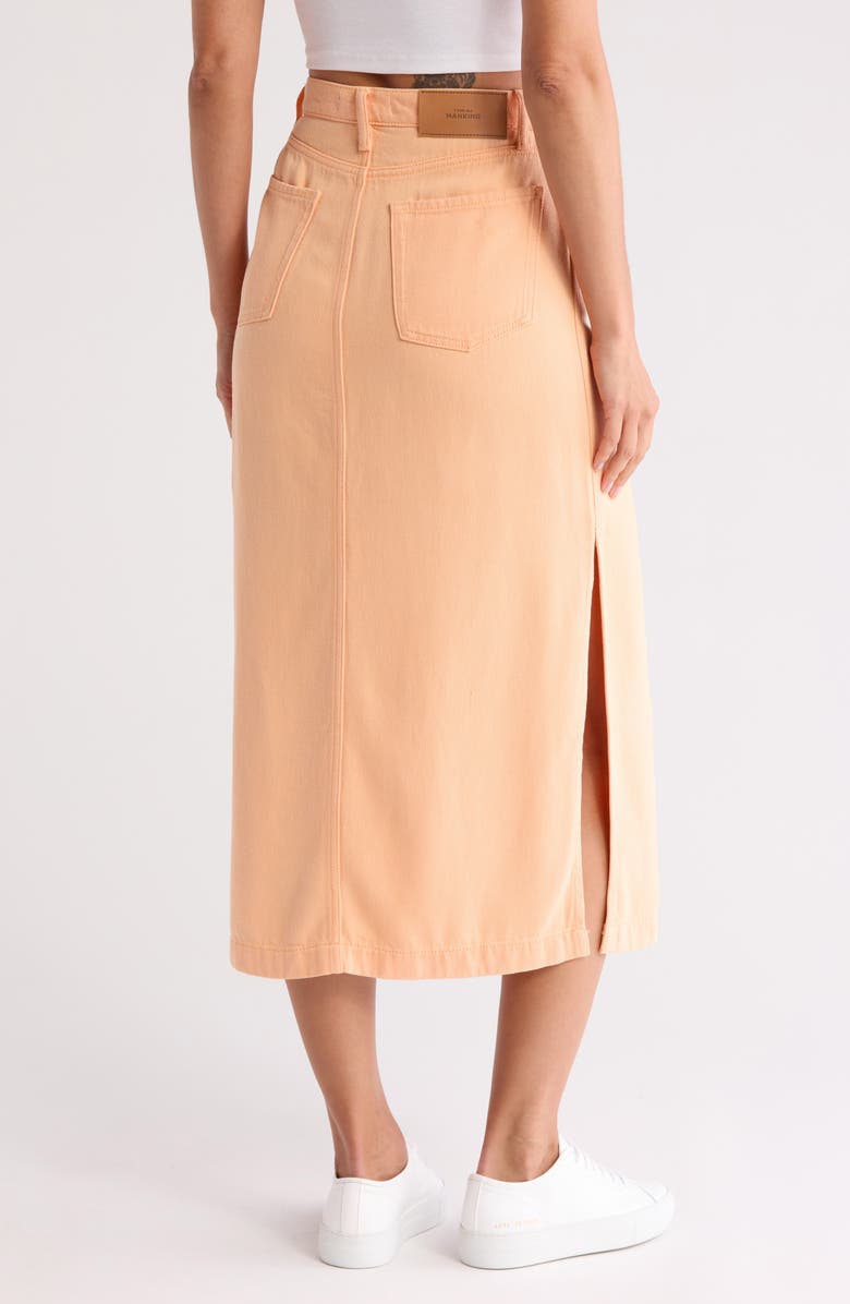 7 For All Mankind Midi Denim Skirt, Alternate, color, Peach