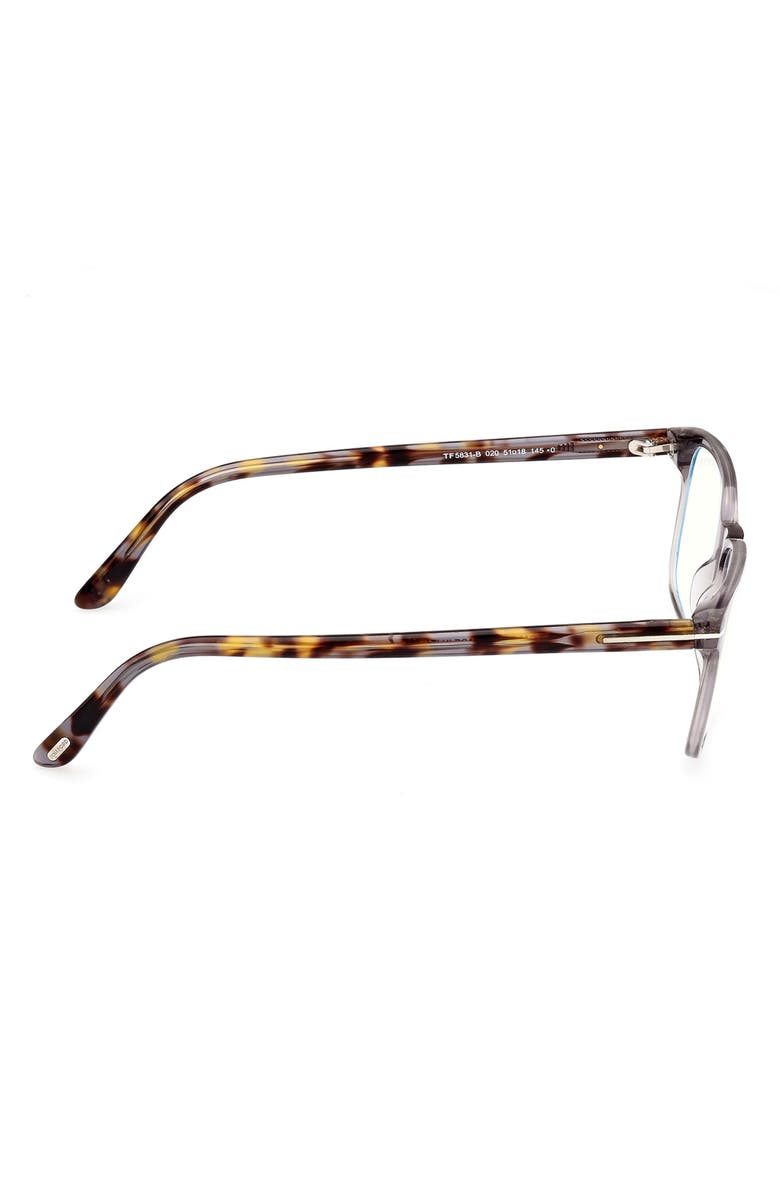TOM FORD 51mm Square Blue Light Blocking Reading Glasses, Alternate, color, Grey/ Other