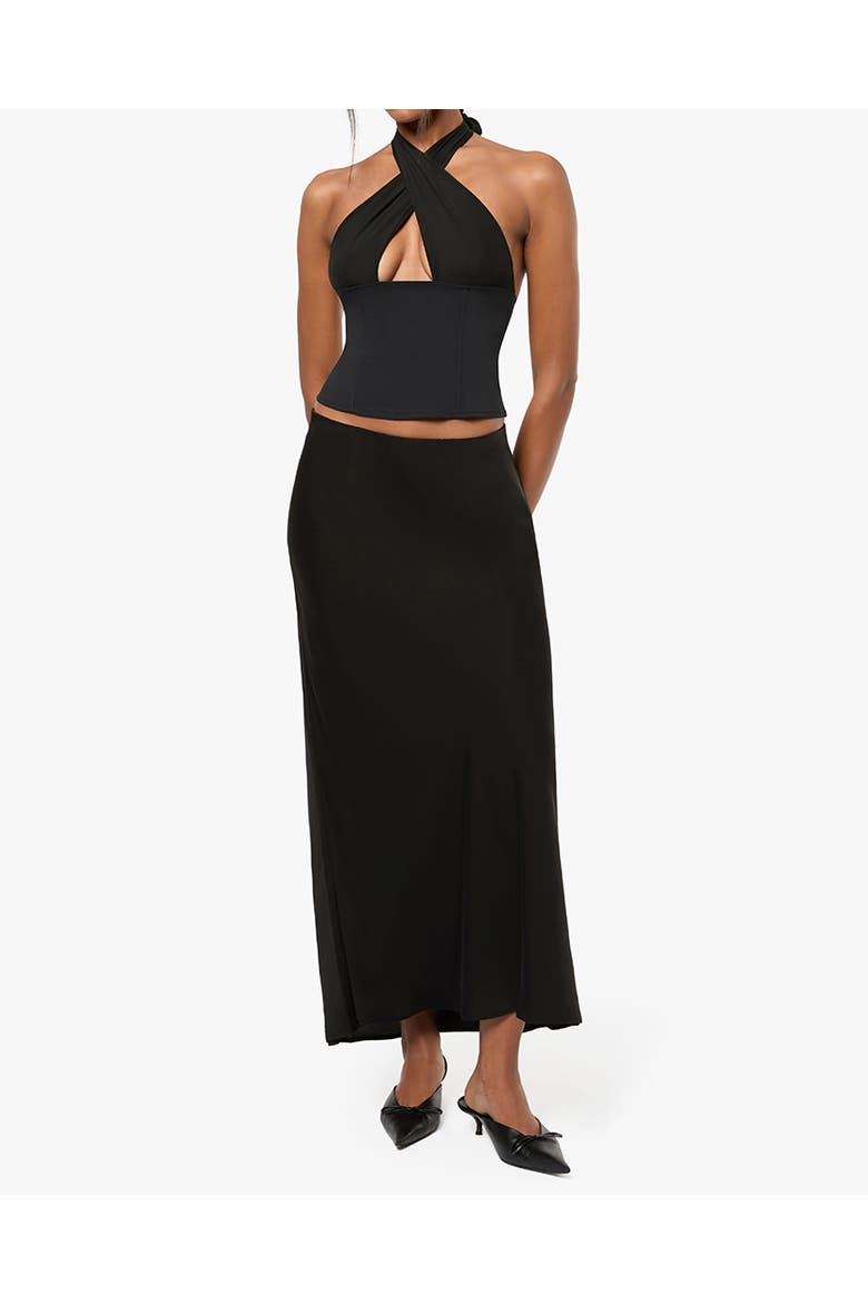 Silky Slip Skirt, Alternate, color, BLACK
