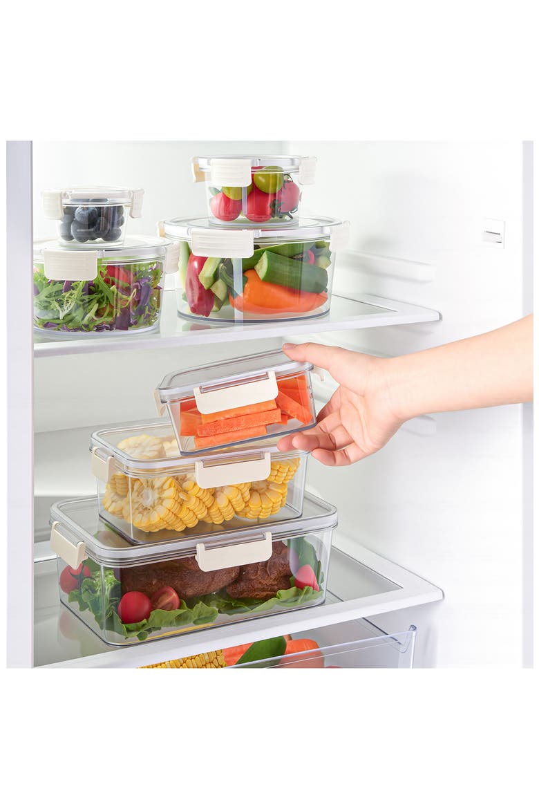 Set of 4 Nesting Round Food Storage Containers, Alternate, color, NO COLOR
