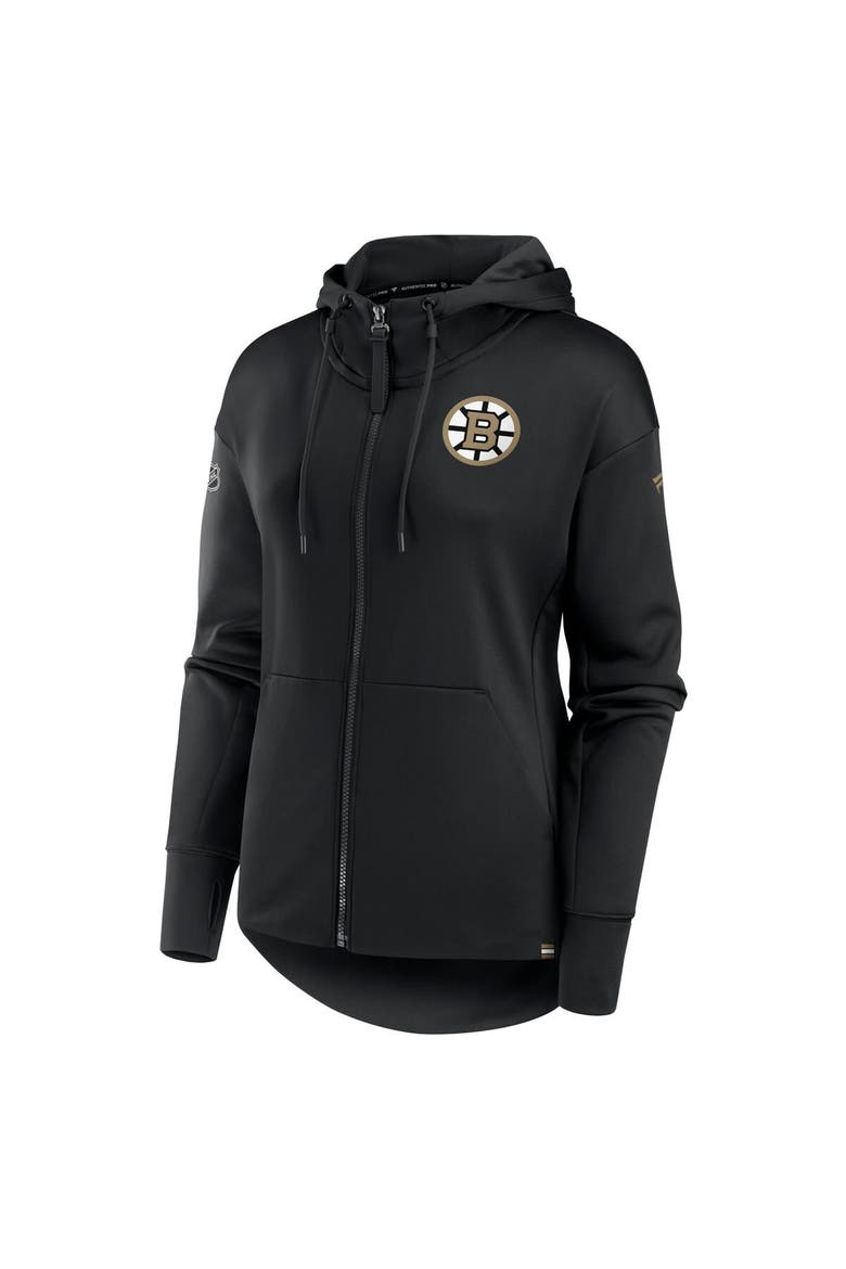 Women's Fanatics Branded  Black Boston Bruins Authentic Pro Scuba Full-Zip Hoodie, Alternate, color, Black