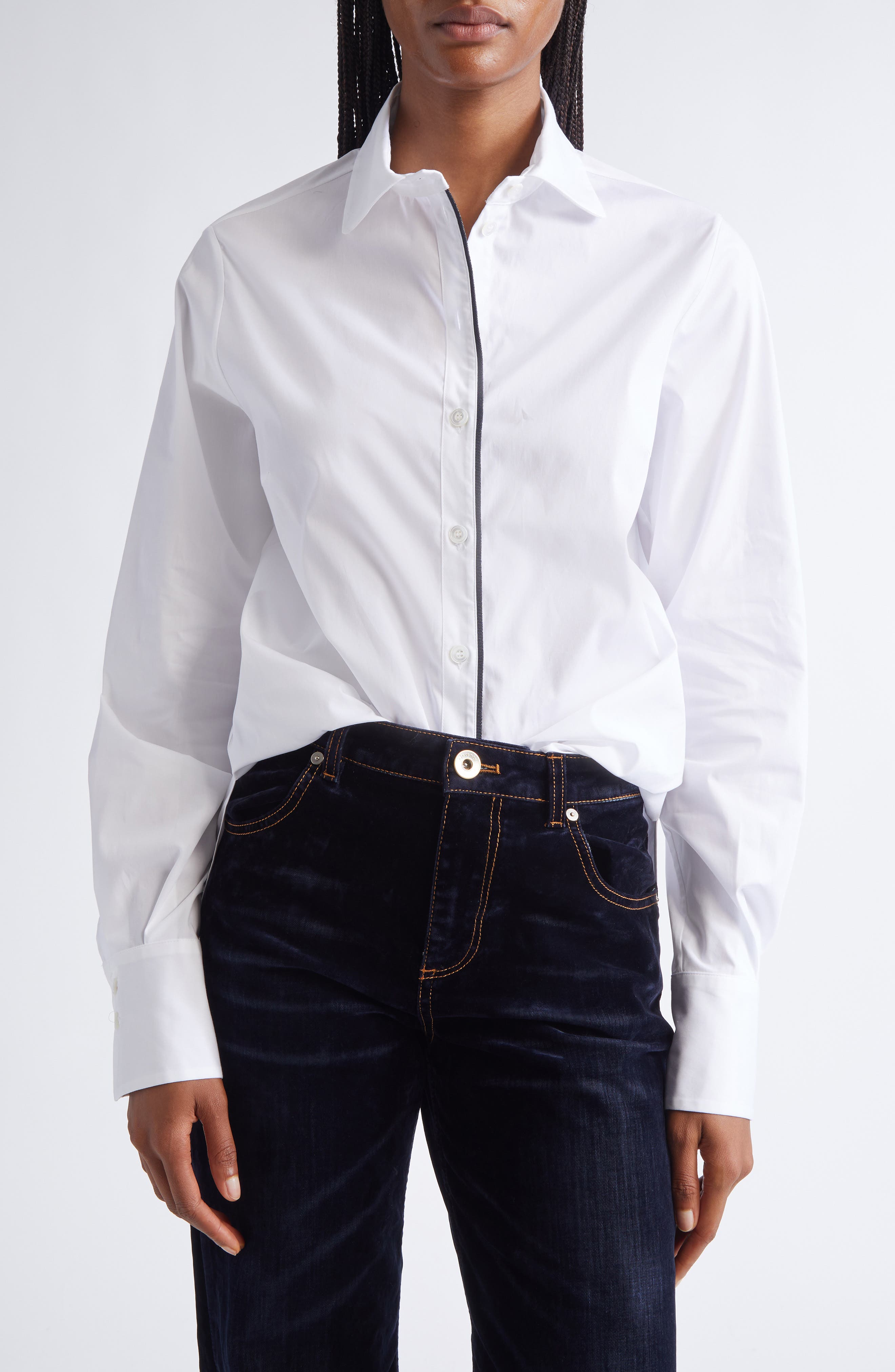 Piped Placket Button-Up Shirt