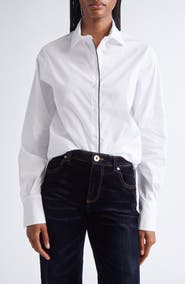 Eleventy Piped Placket Button-Up Shirt